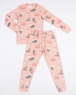  Pidžamama za djevojčice u roze boji sa nilskim konjićima
